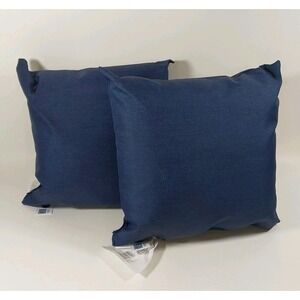 2 Pack Arden Outdoor Toss Pillow 16 x 16 Rain-Proof, Fade Resistant Navy Blue